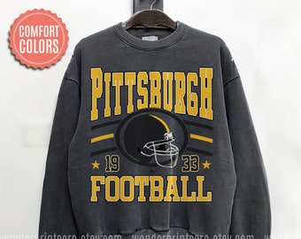 Pittsburgh Football Comfort Colors Sweatshirt,Vintage Unisex Pittsburgh Crewneck,Gift for Football Fan,Oversized Pittsburgh Sweatshirt FMV3