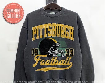 Pittsburgh Football Comfort Colors Sweatshirt, Vintage Unisex Pittsburgh Crewneck,Gift for Football Fan,Oversized Pittsburgh Sweatshirt FSE3