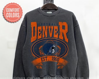 Denver Football Vintage Style Comfort Colors Sweatshirt,Retro Denver Football Shirt,Denver Footbal Fans Gift Sweater,Sunday Football F117