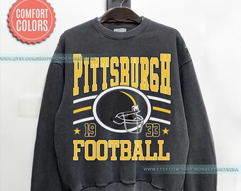 Pittsburgh Football Comfort Colors Sweatshirt, Vintage Unisex Pittsburgh Crewneck,Gift for Football Fan,Oversized Pittsburgh Sweatshirt FMV3