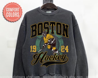 Boston Hockey Vintage Style Crewneck Comfort Colors Sweatshirt,Hockey Hoodie,College Sweater,Hockey Fan Shirt,Boston Hockey Retro Shirt #H5