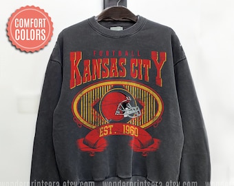 Vintage Style Kansas City Chiefs Football Sweatshirt - Trends Bedding