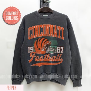 Cincinnati Football Comfort Colors Vintage Style Crewneck Sweatshirt,Game Day Pullover,90s Style Cincinnati Football Game Day Apparel #F77