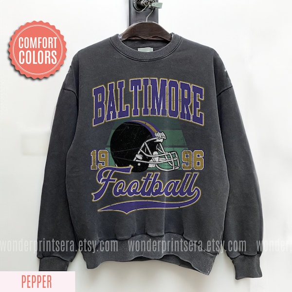 Baltimore Football Vintage Style Comfort Colors Sweatshirt,Retro Baltimore Crewneck,Oversized Football Sweatshirt,Gift for Football Fan F110