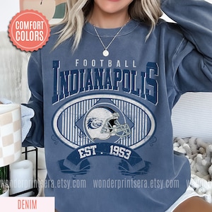 Indianapolis Football Vintage Style Comfort Colors Sweatshirt,Indianapolis Football Shirt, Retro Indianapolis Football Fan Gift FAR24