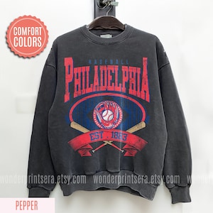 Philadelphia Phillie Vintage Style Comfort Colors Crewneck Sweatshirt, Phillie EST 1883 Sweatshirt, Baseball Game, Retro Phillie Shirt BAS12