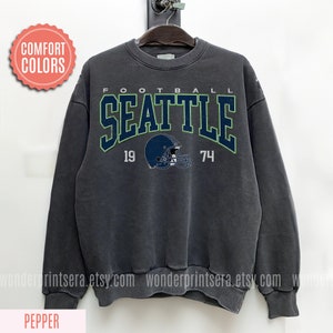 Seattle Football Vintage Style Comfort Colors Sweatshirt,Seattle Football Crewneck Sweatshirt, Seattle T-Shirt, Retro Seattle Football #F72