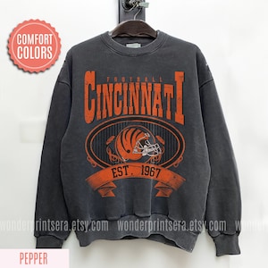 Cincinnati Football Comfort Colors Vintage Style Crewneck Sweatshirt,Game Day Pullover,90s Style Cincinnati Football Game Day Apparel #F124