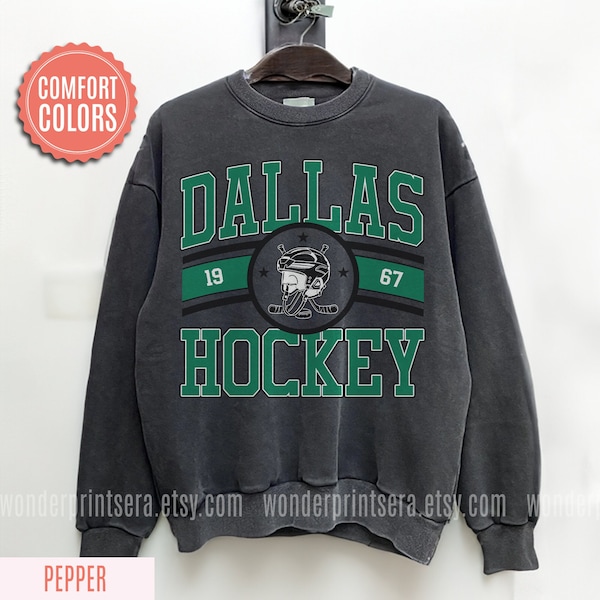 Dallas Star Vintage Style Comfort Colors Sweatshirt T-Shirt, Stars Sweater, Stars T-Shirt, Hockey Fan Shirt, Retro Dallas Ice Hockey #H25