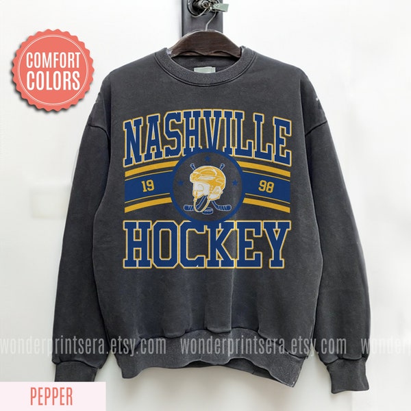 Nashville Predator Vintage Style Comfort Colors Sweatshirt TShirt,Predators Sweater,Predator Shirt,Hockey Fan,Retro Nashville Ice Hockey H15