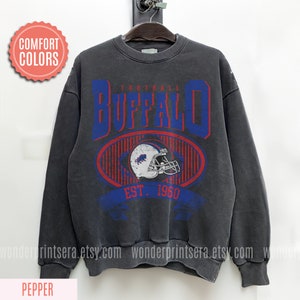 Buffalo Football Vintage Style Comfort Colors Sweatshirt, Buffalo Bill Crewneck, Bill Sweatshirt, Buffalo New York, Buffalo Fan Gift FAR15