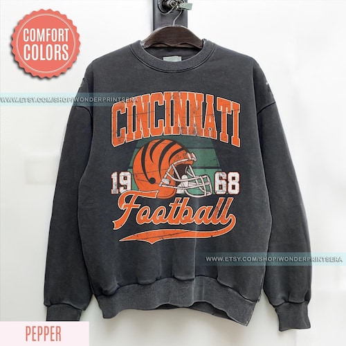 Cincinnati Football Comfort Colors Vintage Style Crewneck Sweatshirt,Game Day Pullover,90s Style Cincinnati Football Game Day Apparel FSE21