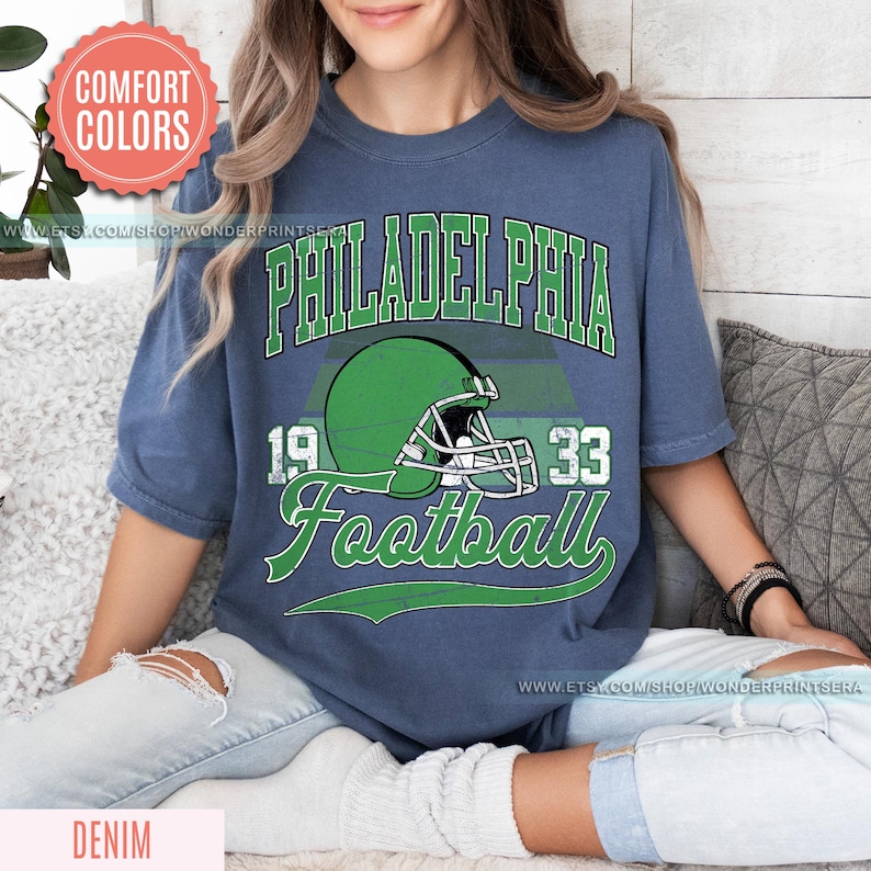 Philadelphia Football Vintage Style Comfort Colors T-Shirt,Philadelphia Football Tshirt,Football Tshirt, Philadelphia Retro Crewneck FSE4 image 5