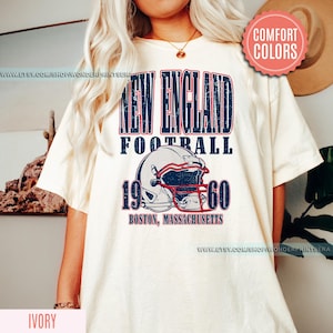 New England Football Vintage Style Comfort Colors T-Shirt,The Pats T-Shirt,Vintage New England Fan Gift Crewneck,Patriots T-Shirt FSM2 image 2