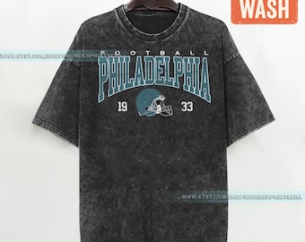 Philadelphia Football Vintage Style Mineral Wash T-Shirt,Philadelphia Football Tshirt,Football Tshirt, Philadelphia Retro Crewneck FND4