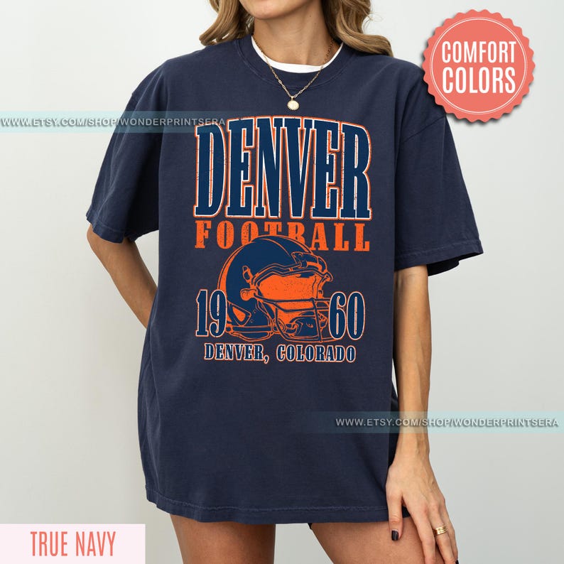 Denver Football Vintage Style Comfort Colors T-Shirt,Retro Denver Football Shirt,Denver Footbal Fans Gift Sweater,Sunday Football FSM10 image 5