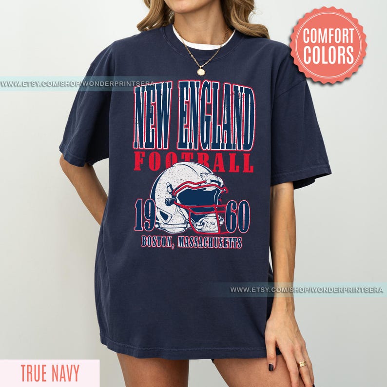 New England Football Vintage Style Comfort Colors T-Shirt,The Pats T-Shirt,Vintage New England Fan Gift Crewneck,Patriots T-Shirt FSM2 image 5