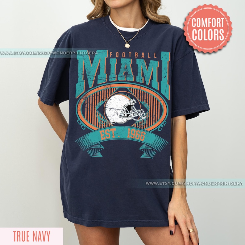 Miami Football Vintage Style Comfort Colors T-Shirt, Retro Miami Football Crewneck, Miami Football TShirt,Miami Football Gift FAR20 image 4
