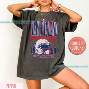 New England Football Vintage Style Comfort Colors T-Shirt,The Pats T-Shirt,Vintage New England Fan Gift Crewneck,Patriots T-Shirt FSM2 image 3