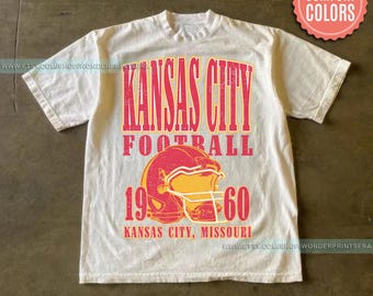 Kansas City Football Comfort Colors Vintage Style T-Shirt, Kansas City Football Crewneck, Football T-Shirt, Kansas City Fan Gifts FSM8