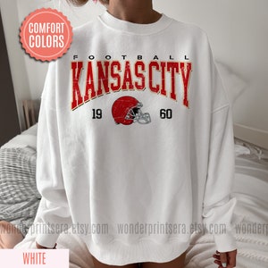 Kansas City Football Comfort Colors Vintage Style Sweatshirt, Kansas City Football Crewneck, Football Sweatshirt, Kansas City Fan Gifts FND8 image 4