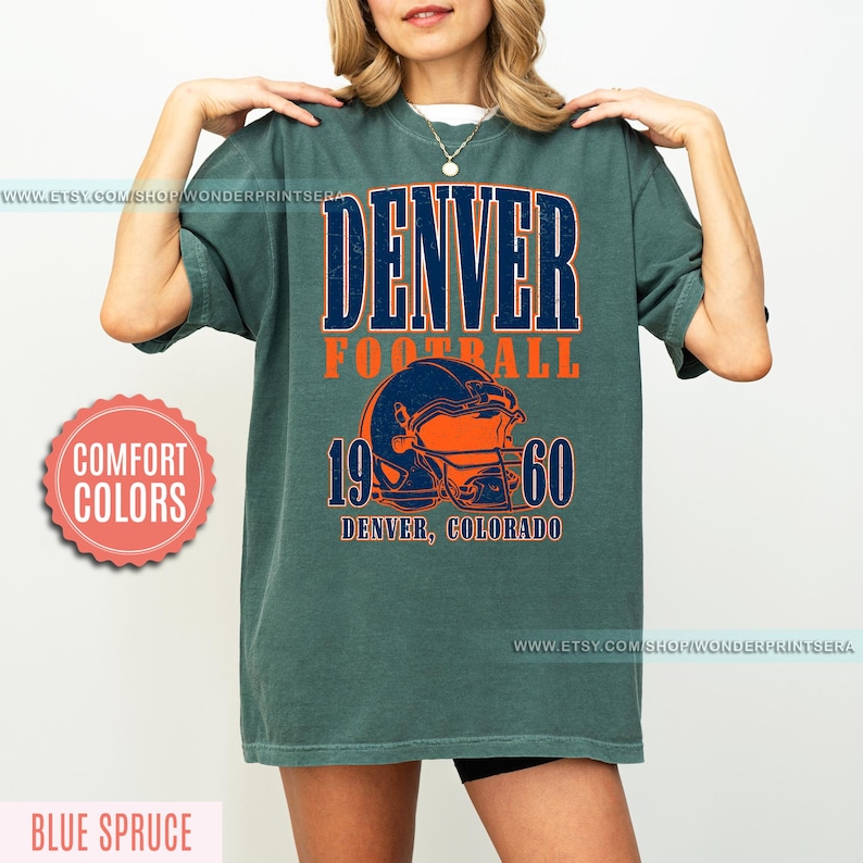 Denver Football Vintage Style Comfort Colors T-Shirt,Retro Denver Football Shirt,Denver Footbal Fans Gift Sweater,Sunday Football FSM10 image 7