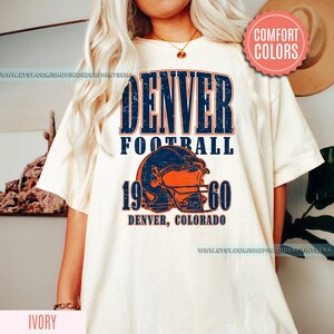 Denver Football Vintage Style Comfort Colors T-Shirt,Retro Denver Football Shirt,Denver Footbal Fans Gift Sweater,Sunday Football FSM10 image 2