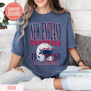 New England Football Vintage Style Comfort Colors T-Shirt,The Pats T-Shirt,Vintage New England Fan Gift Crewneck,Patriots T-Shirt FSM2 image 6
