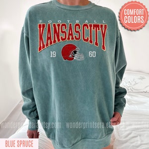 Kansas City Football Comfort Colors Vintage Style Sweatshirt, Kansas City Football Crewneck, Football Sweatshirt, Kansas City Fan Gifts FND8 image 6