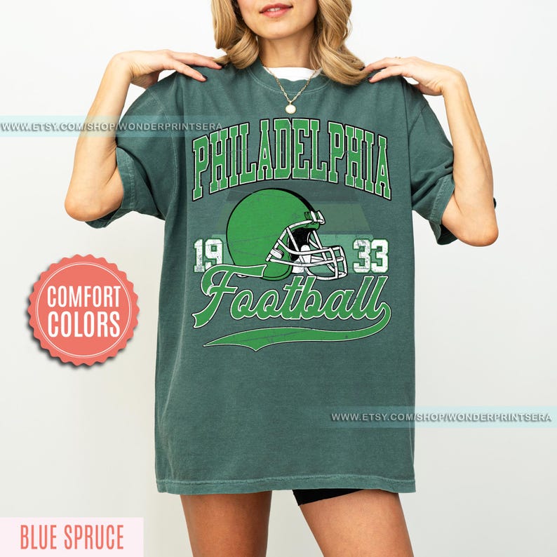 Philadelphia Football Vintage Style Comfort Colors T-Shirt,Philadelphia Football Tshirt,Football Tshirt, Philadelphia Retro Crewneck FSE4 image 6