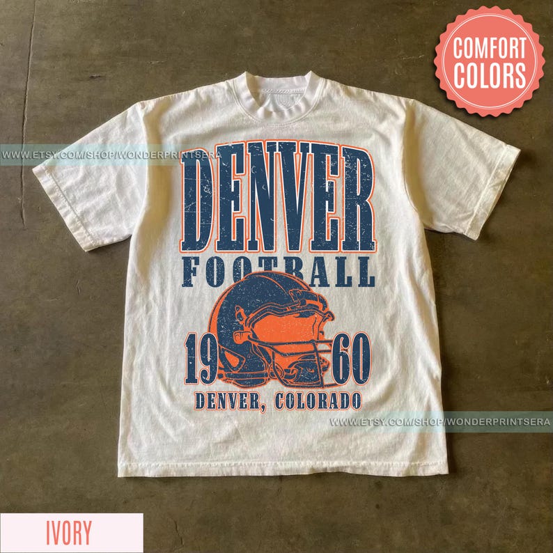 Denver Football Vintage Style Comfort Colors T-Shirt,Retro Denver Football Shirt,Denver Footbal Fans Gift Sweater,Sunday Football FSM10 image 1