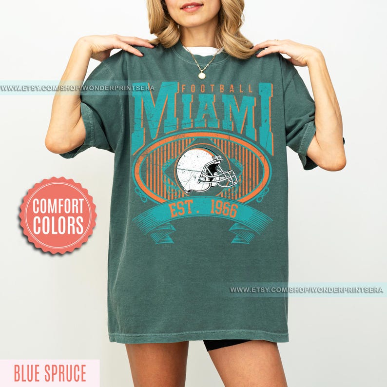 Miami Football Vintage Style Comfort Colors T-Shirt, Retro Miami Football Crewneck, Miami Football TShirt,Miami Football Gift FAR20 image 6