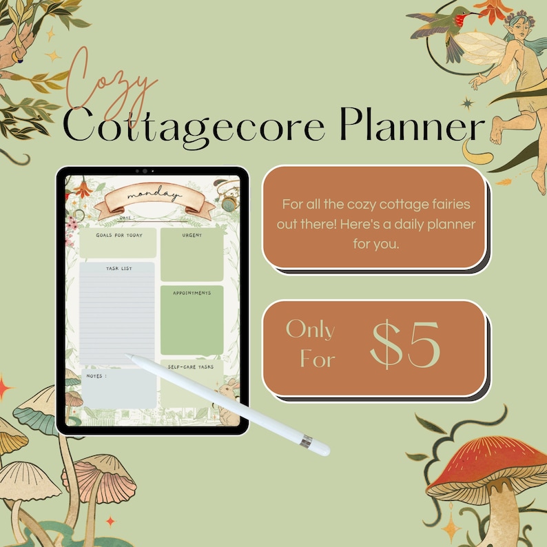 Cottagecore Daily Planner - Etsy