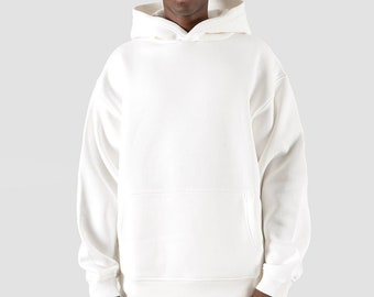 Sweat à capuche surdimensionné pour hommes de style urbain en écru Sweat à capuche premium vierge