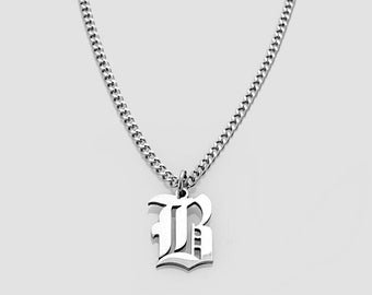 Old English Initial Letter B Necklace