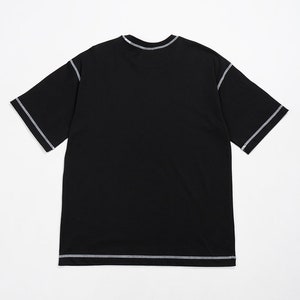Contrast Stitch Detailed Oversize Men's T-shirt in Black 90S Tshirt ...