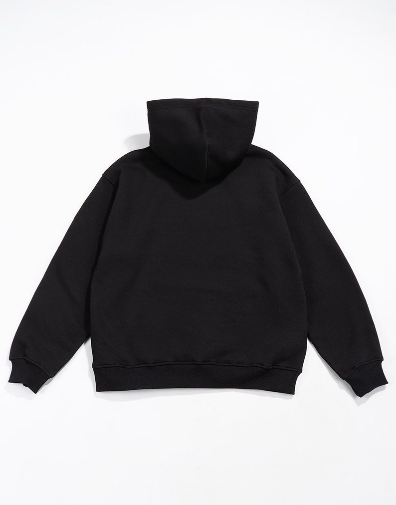 Urban Men's Regular Fit Hoodie in Black Premium Hoodie image 5