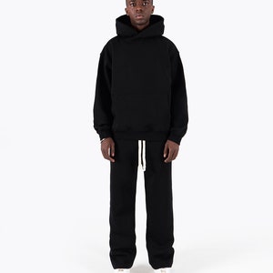 Urban Men's Regular Fit Hoodie in Black Premium Hoodie image 6