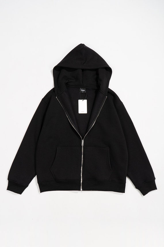 UKHWD Oversized Zip up Men's Hoodie in Black - Etsy Canada