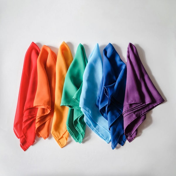 Playscarf set of 7 | Rainbow playscarves | Waldorf toys