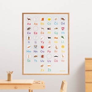 Cartel del ABC lituano / Cartel del alfabeto Montessori / Letras de aprendizaje