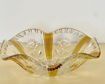 Vintage lead crystal bowl crystal glass