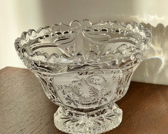 Vintage lead crystal bowl bowl crystal fruit cup decoration dragon motif