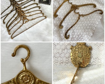 Vintage clothes hanger brass wedding antique coat hanger bridal clothes hanger