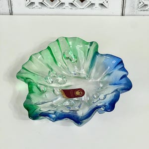 Murano crystal glass bowl glass art retro bowl glass vase original Walther Glas Mid Century