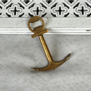 Vintage Bottle Opener Brass Anchor Antique Retro