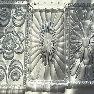 Vintage lead crystal tray, serving plate, cake plate, butter dish, crystal glass bowl
