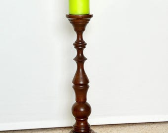 Antique Floor Candlestick Candle Holder Candlestick Vintage Candlestick Oak Solid Wood Floor Candlestick