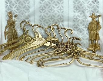 Vintage Brass Clothes Hangers for Bridal Weddings, Antique Wardrobe Hangers, Wedding Dress Hangers