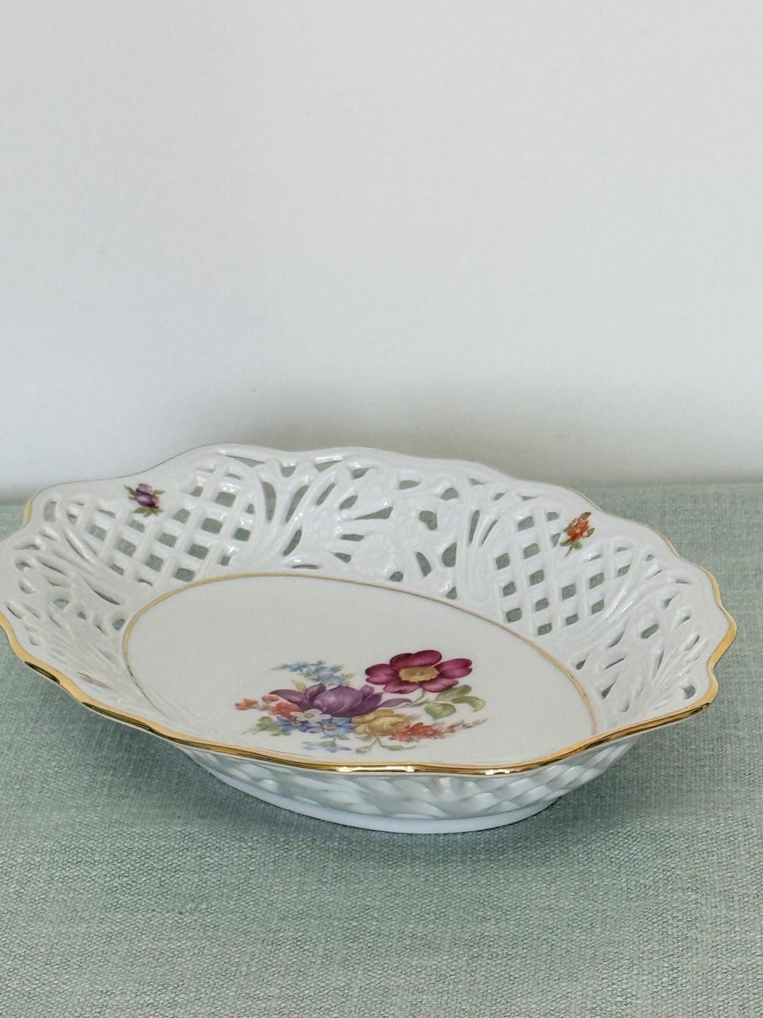 Vintage Schumann Arzberg Porcelain Germany Oval Bowl With Openwork ...